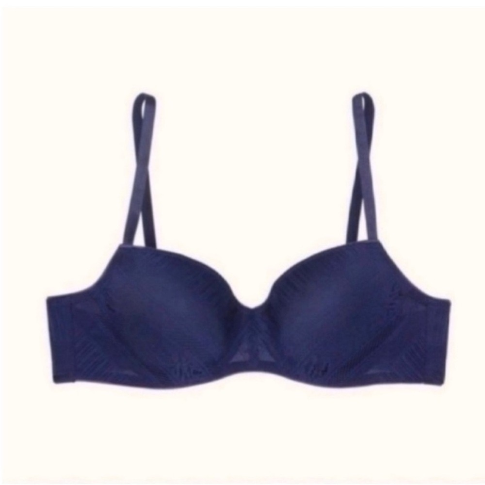 Plus Size ThirdLove Everyday Lace T-Shirt Bra Navy Blue